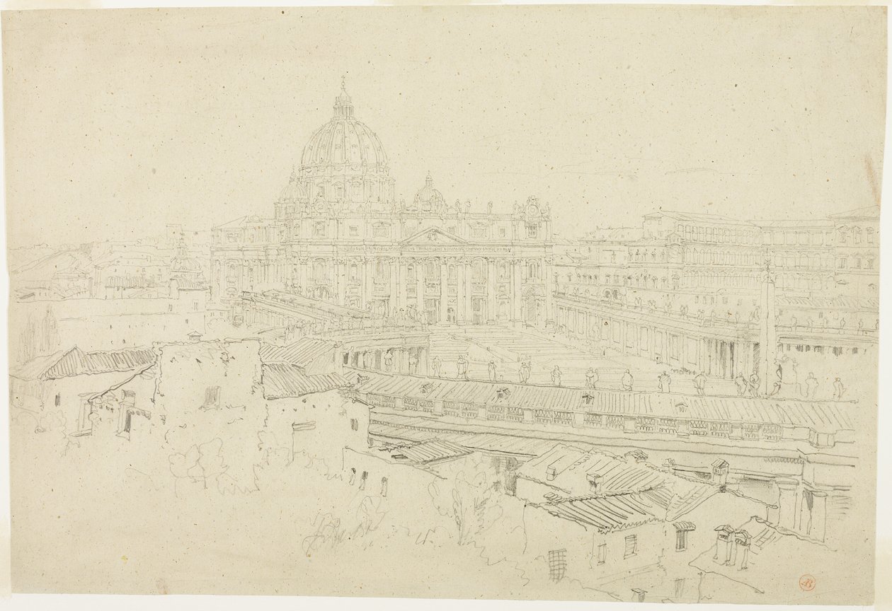 Vue de Saint-Pierre de Rome - Jean Auguste Dominique Ingres