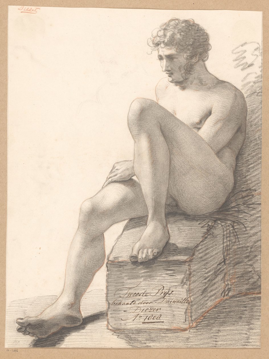 Homme nu assis vu de face (2e prix 1808) - Jean Augustin Daiwaille