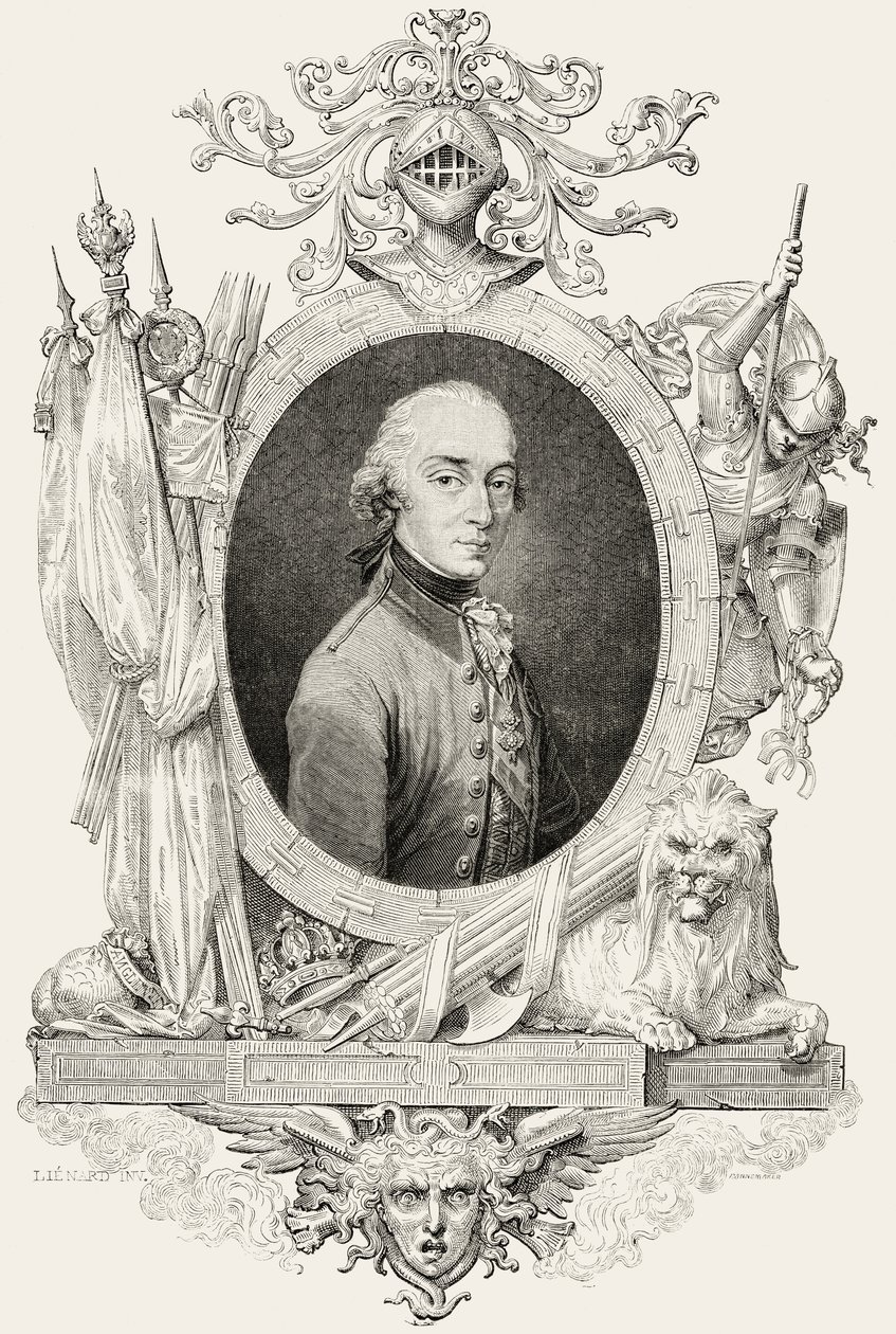 Charles XIV (1763-1844) : roi de Suède et de Norvège et prince de Ponte Corvo, gravé par Pannemaker - Jean Baptiste (after) Lienard