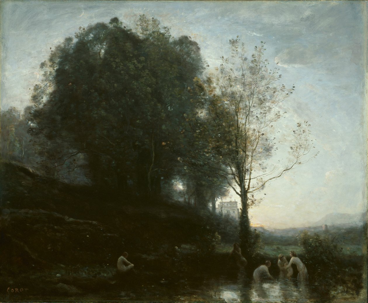 Nymphes au bain et enfant - Jean Baptiste Camille Corot