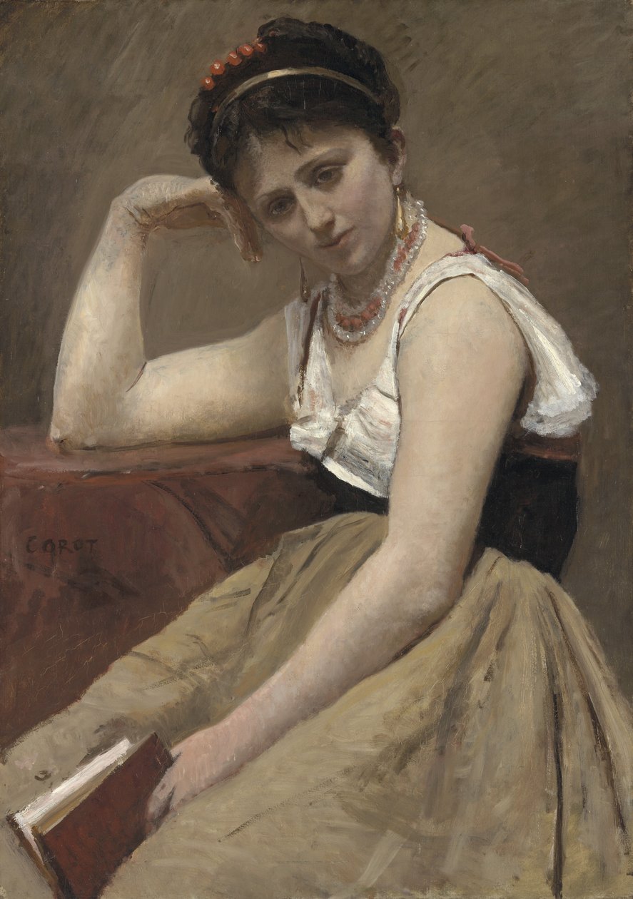 Lecture interrompue, c.1870 - Jean Baptiste Camille Corot