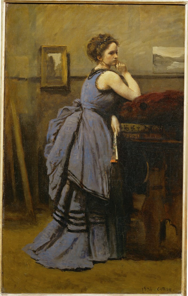 La dame en bleu - Lady in blue ... - Jean Baptiste Camille Corot