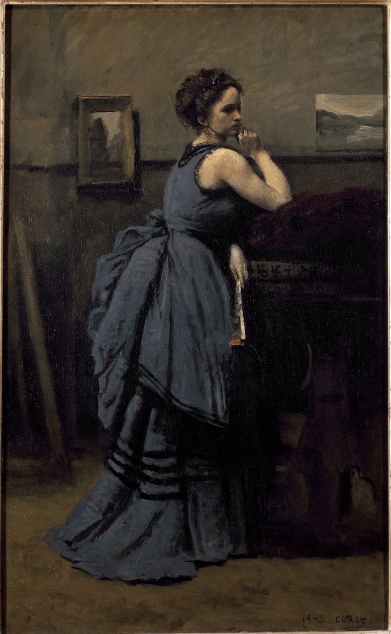 Dame en bleu - Jean Baptiste Camille Corot
