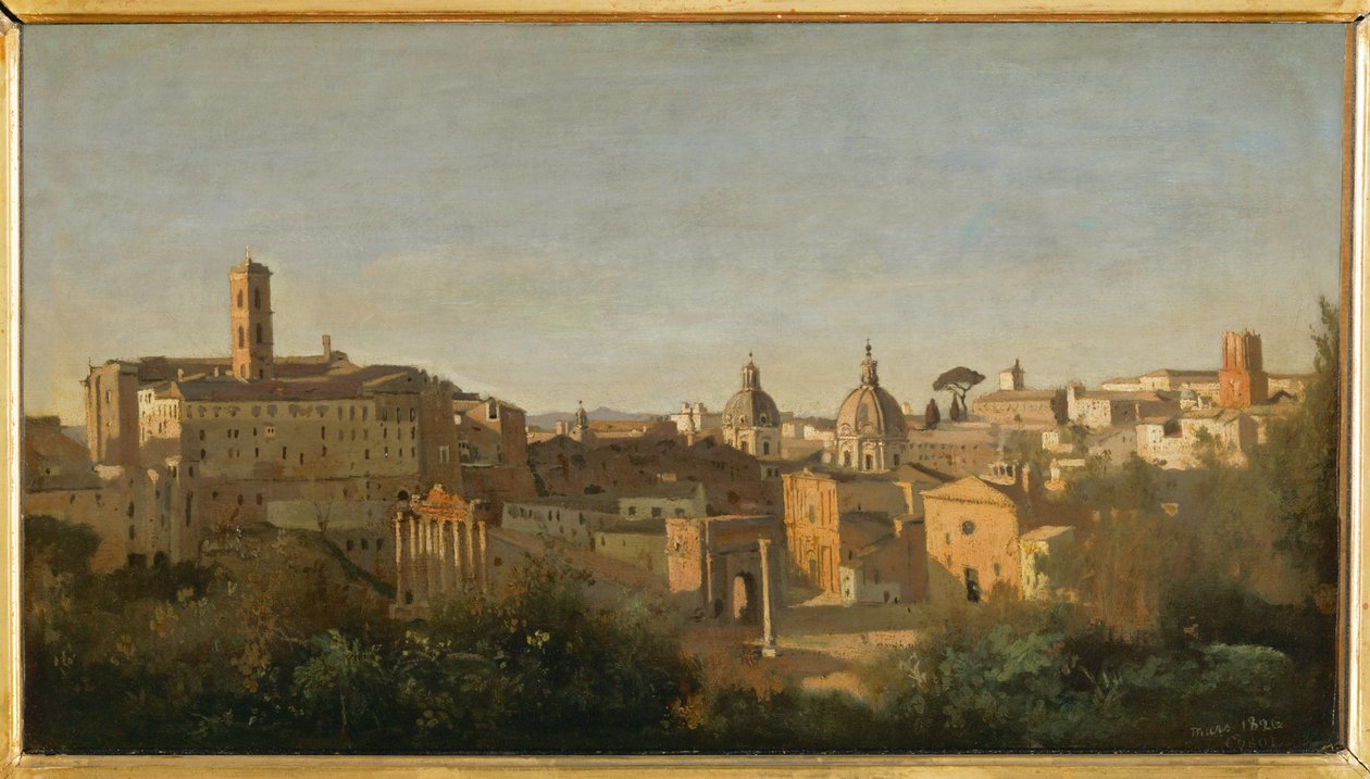 Le Forum, vue des Jardins Farnese, Rome … - Jean Baptiste Camille Corot