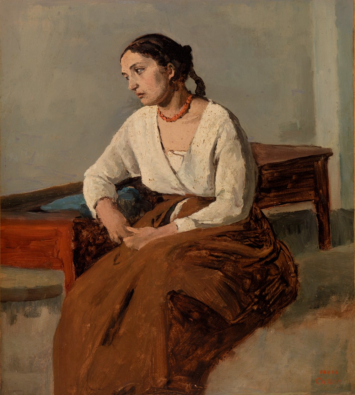 Italienne mélancolique (Rome) - Jean-Baptiste-Camille Corot