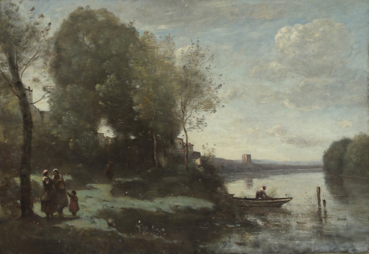 Rivière avec une tour lointaine, 1865 - Jean-Baptiste-Camille Corot