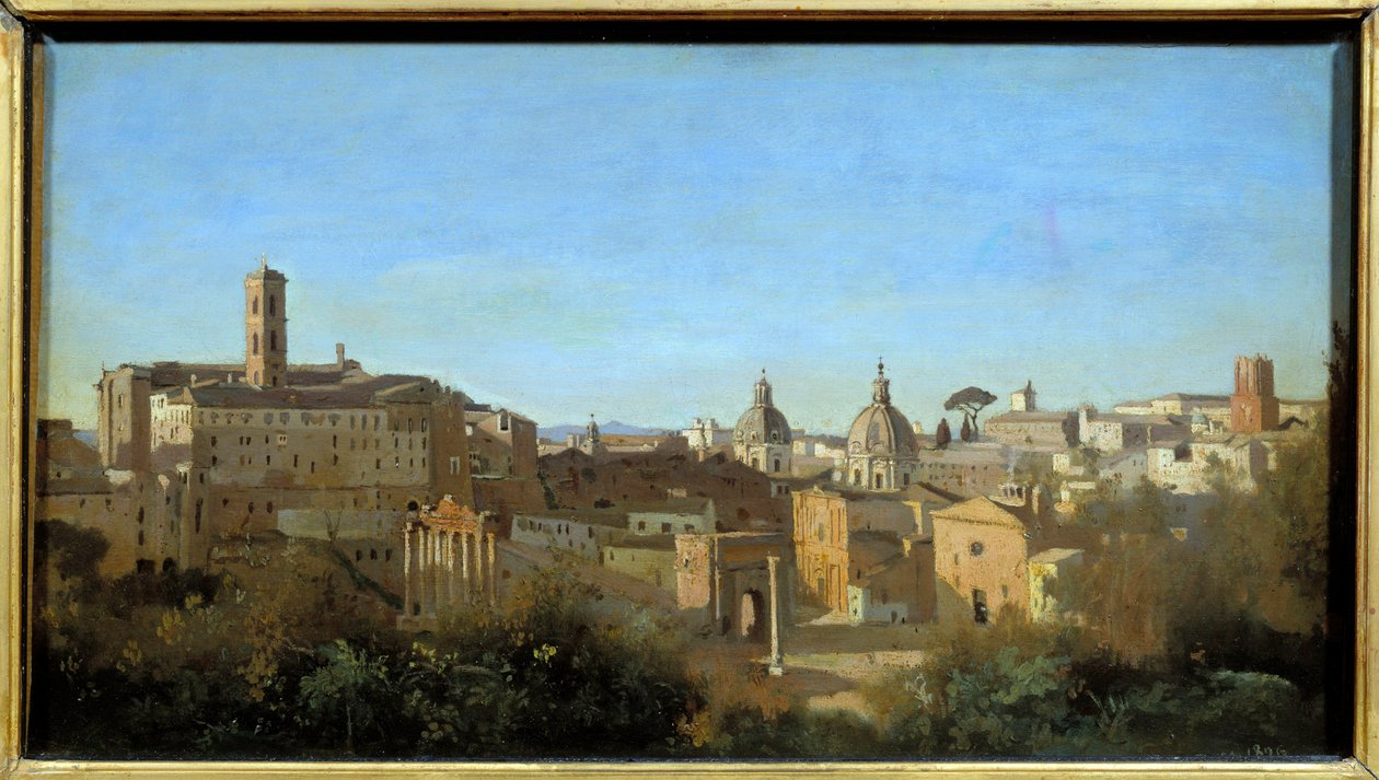 Rome, le forum vu des jardins Farnèse. Peinture de Camille Corot (1796-1875) - Jean-Baptiste-Camille Corot