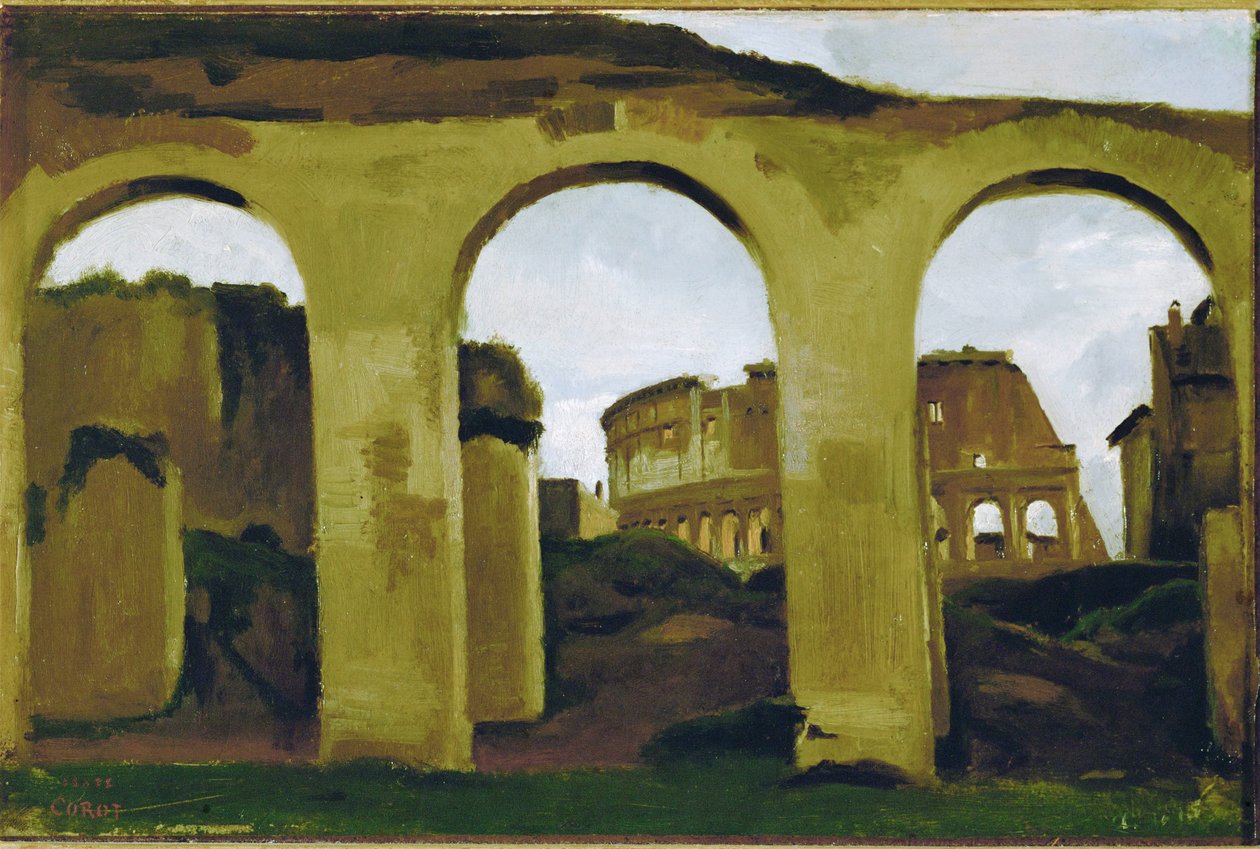 Le Colisée, vu à travers les arcades de la Basilique Saint Constantin, Rome ... - Jean Baptiste Camille Corot