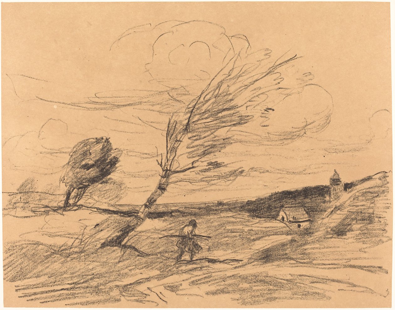 Le Coup de vent, 1871 - Jean Baptiste Camille Corot