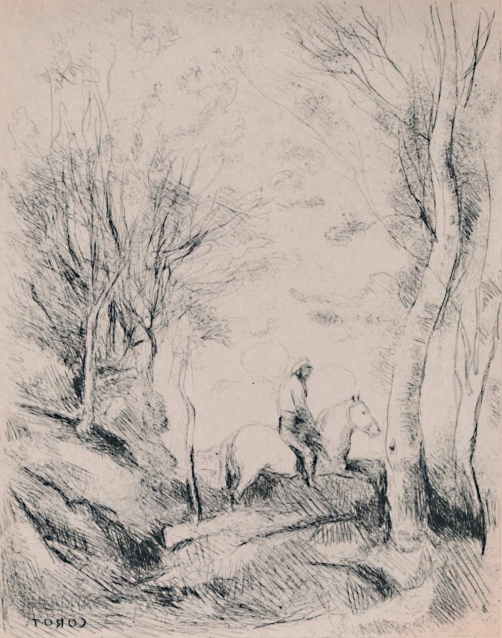 Le Cavalier dans le bois, vers 1854, 1946 - Jean Baptiste Camille Corot