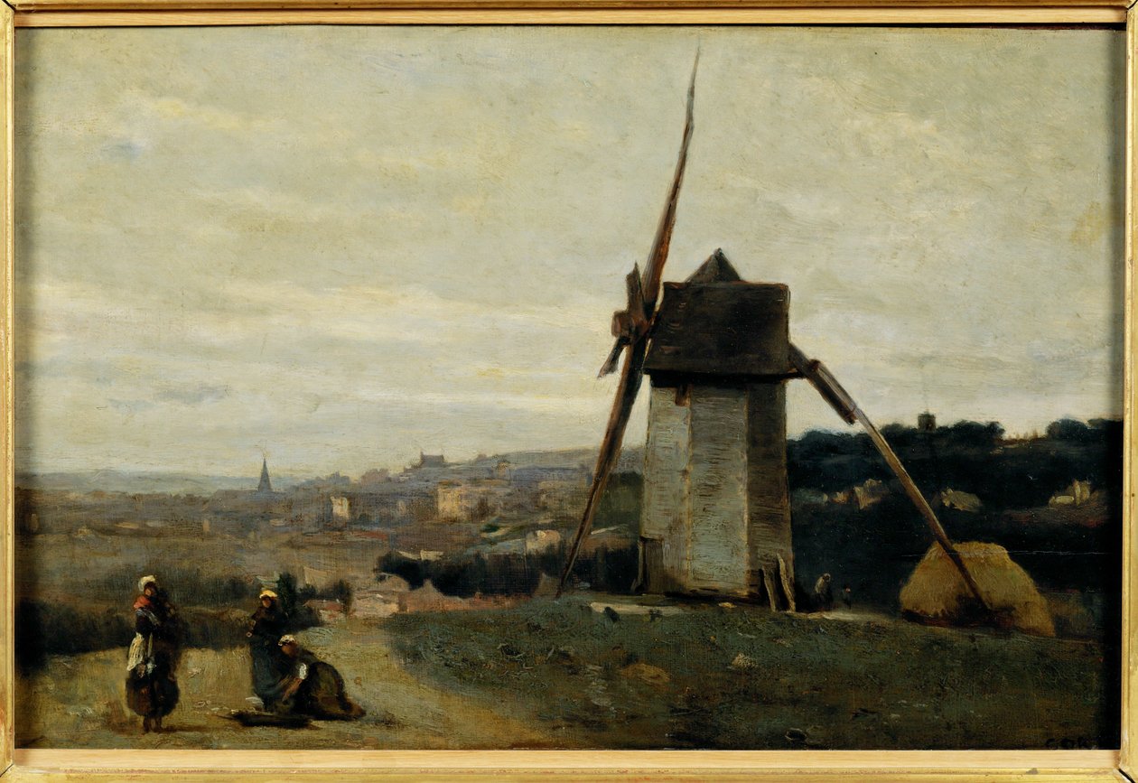 Un moulin a vent. Etretat - Un moulin à vent. Etretat ... - Jean-Baptiste-Camille Corot