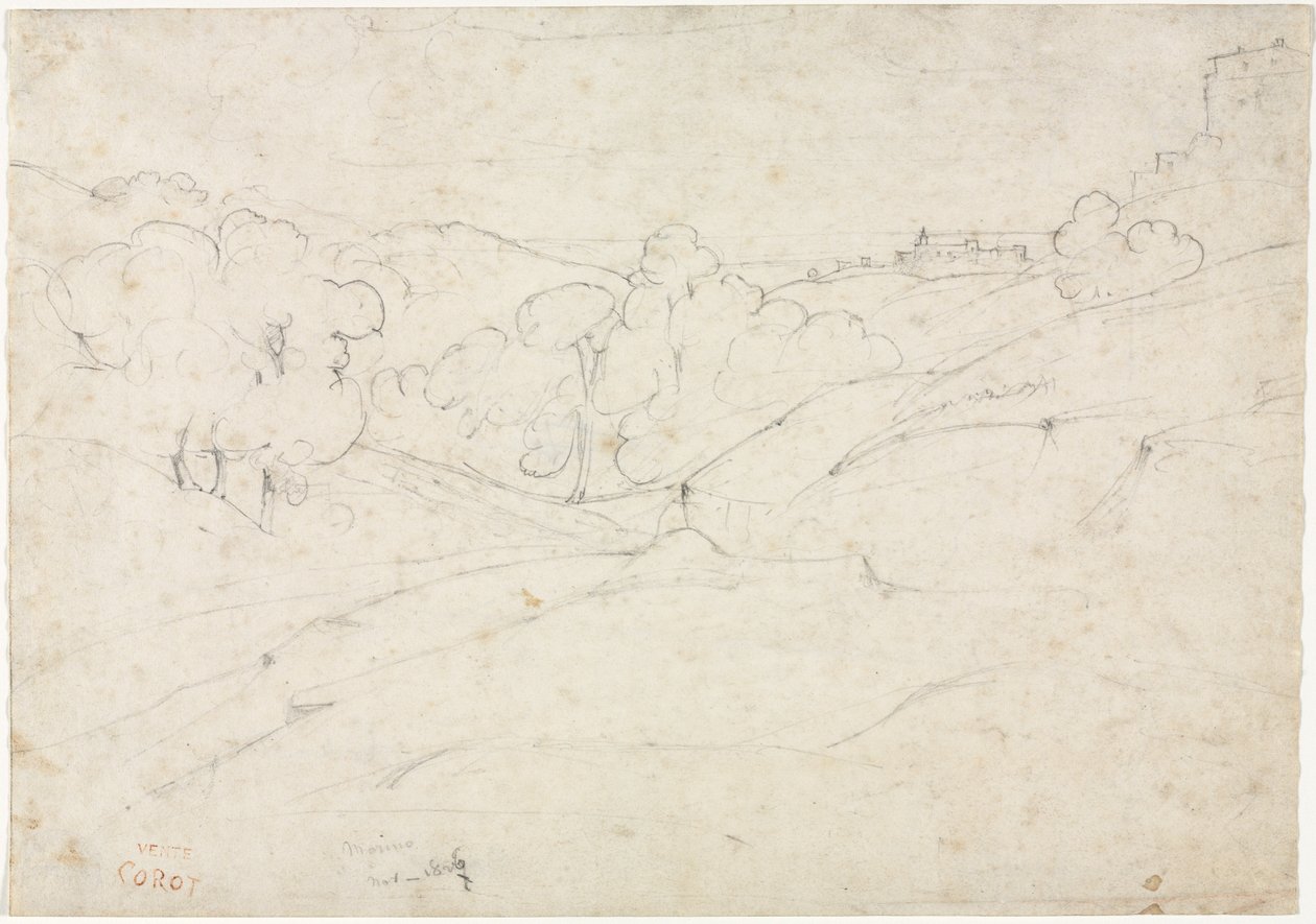 Vue de Marino recto, 1827 - Jean-Baptiste-Camille Corot