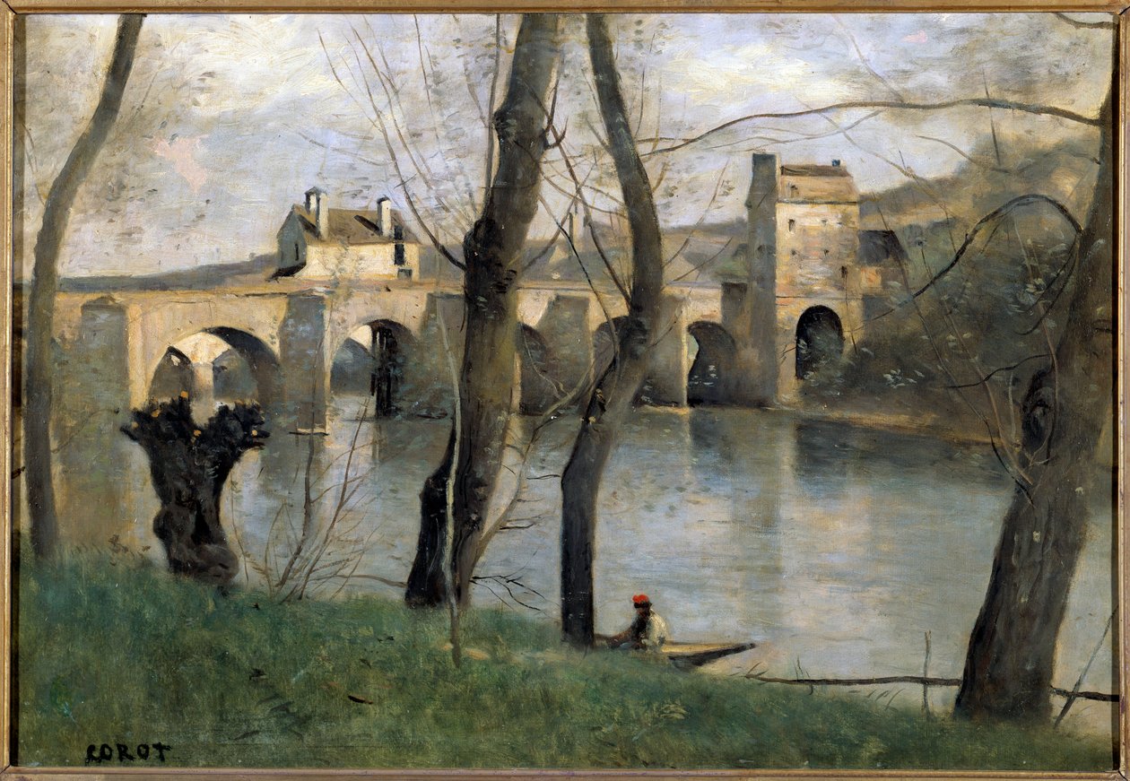 Vue du pont de Mantes - Jean Baptiste Camille Corot