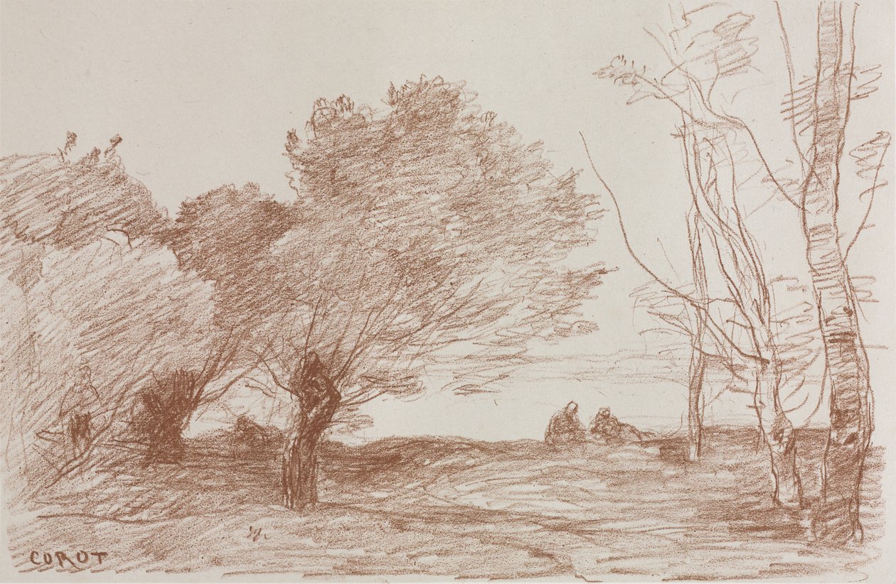 Saules et peupliers - Jean Baptiste Camille Corot