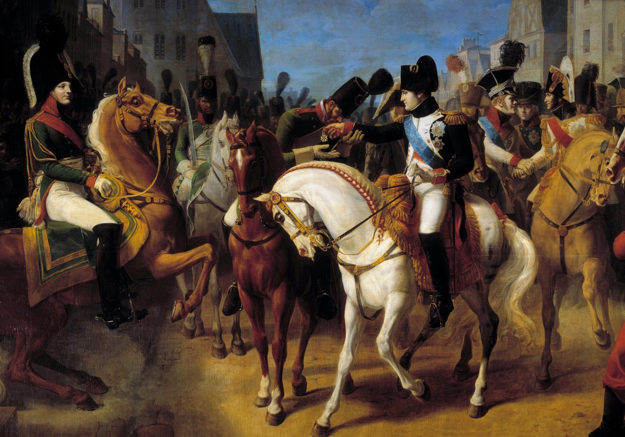 Napoléon Ier décorant à Tilsit le grenadier Lazareff de la croix de la ...