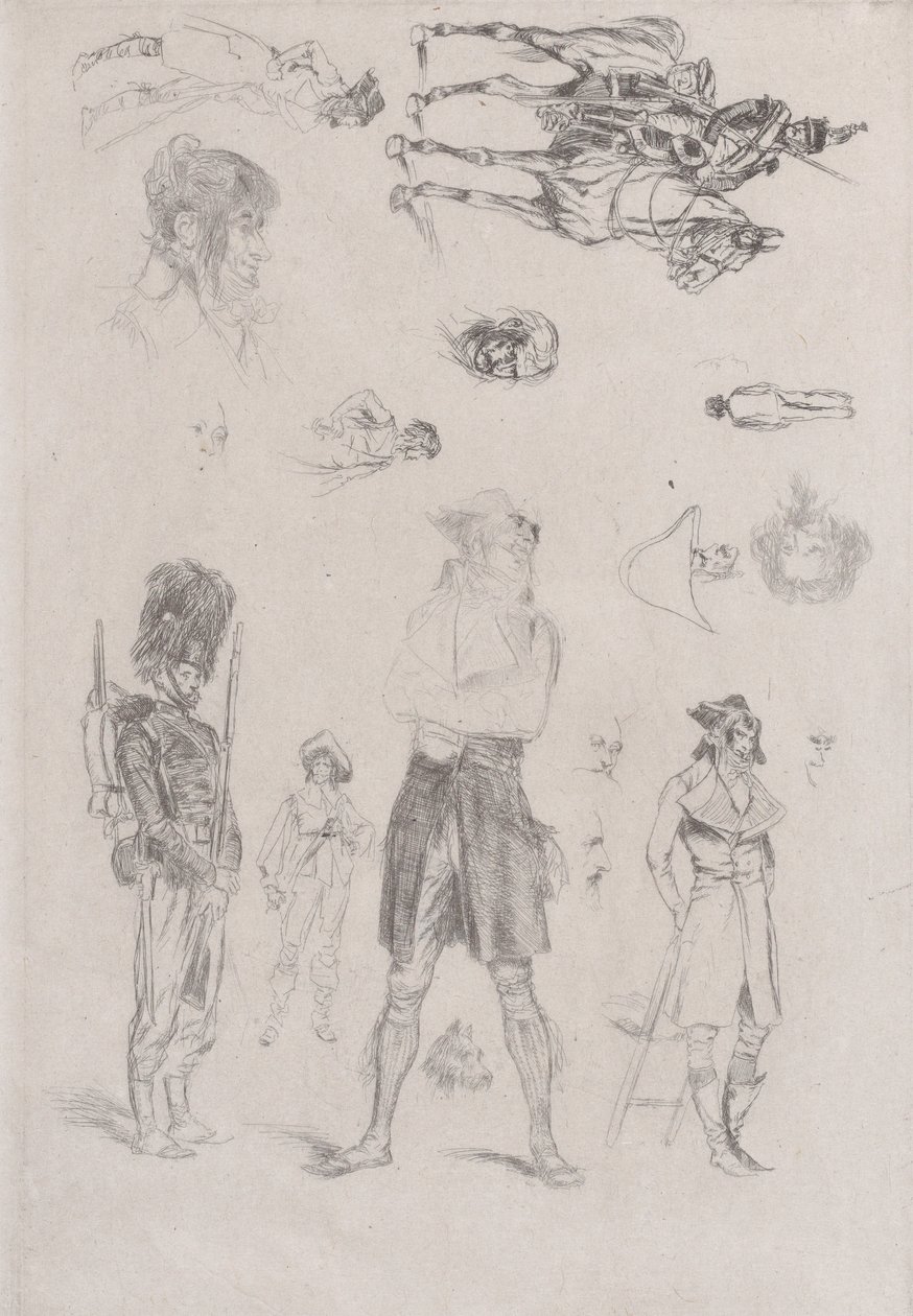 Feuille de croquis, 1868 - Jean Baptiste Edouard Detaille