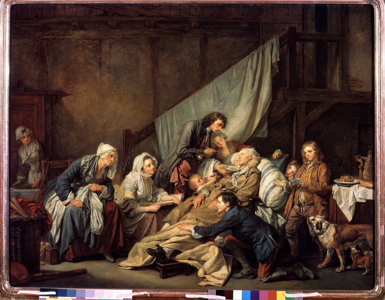 La Piété filiale ou le Paralytique secouru par ses enfants - Jean Baptiste Greuze