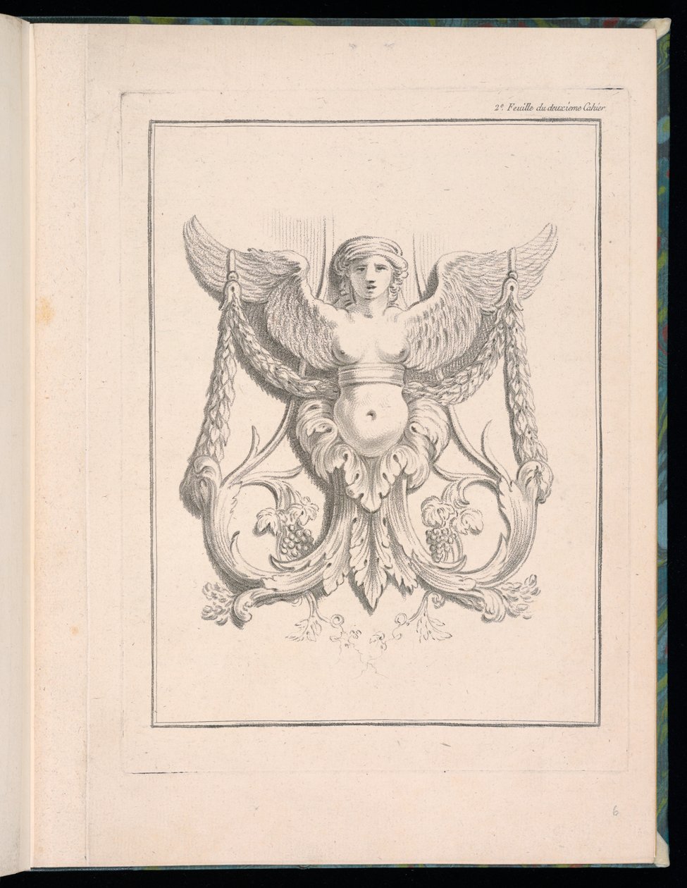 Conception pour un sphinx, pl. 2, Deuxième Cahiers des arabesques dessinés par J. B. Huet... [Livre 2, Portefeuilles d