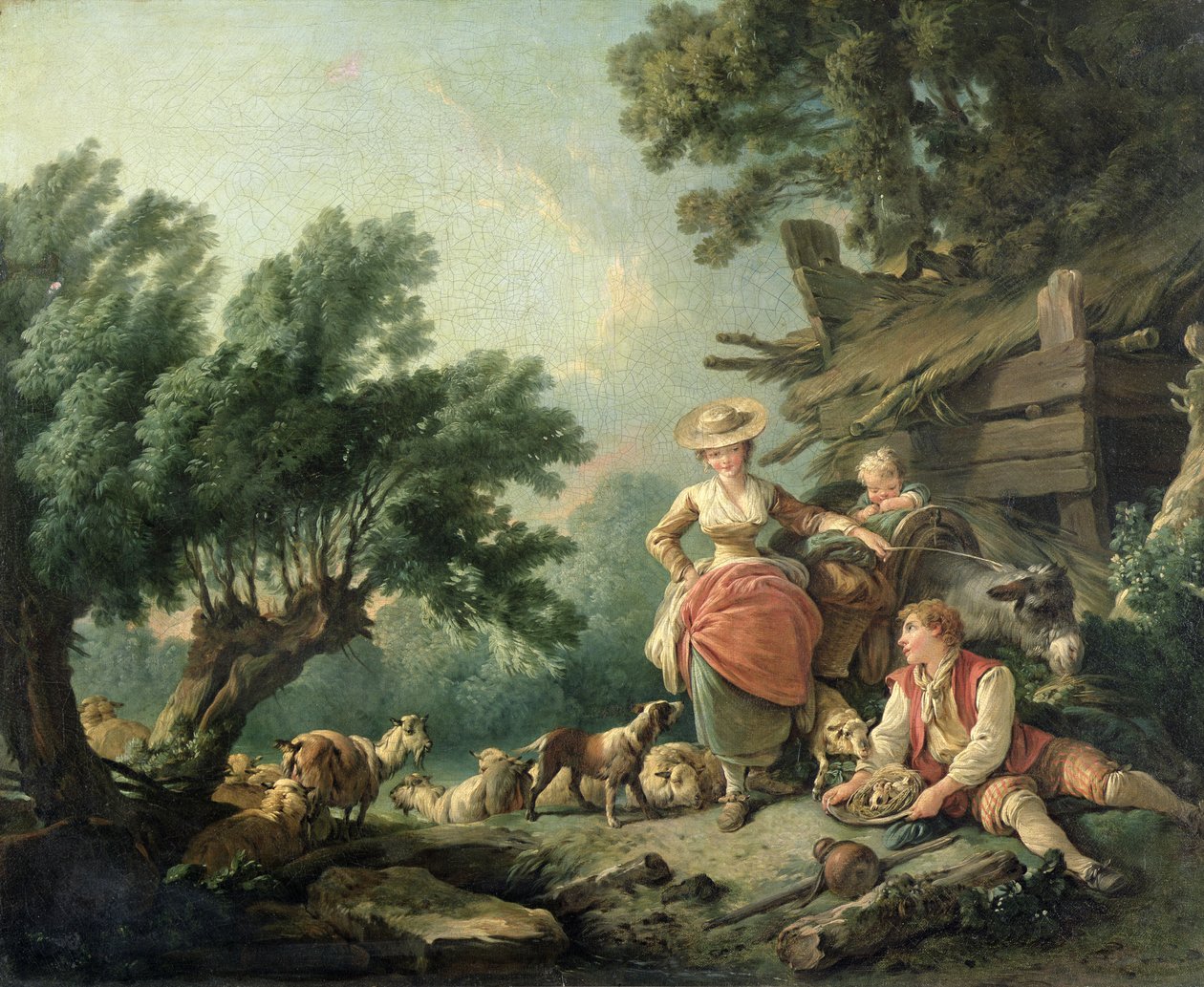 Scène pastorale - Jean Baptiste Huet
