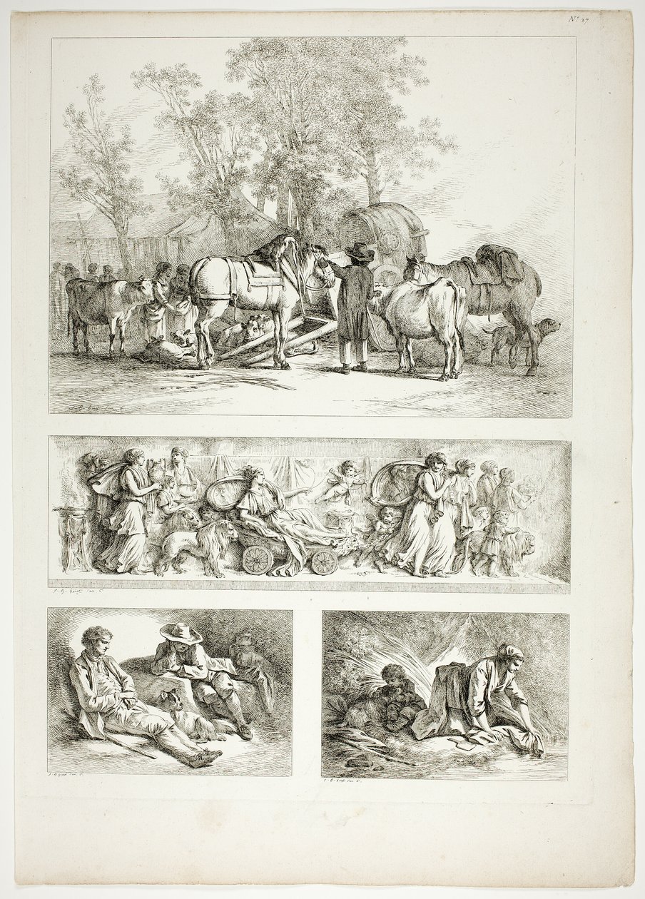 Planche 27 de 38 des Œuvres de J. B. Huet - Jean Baptiste Huet