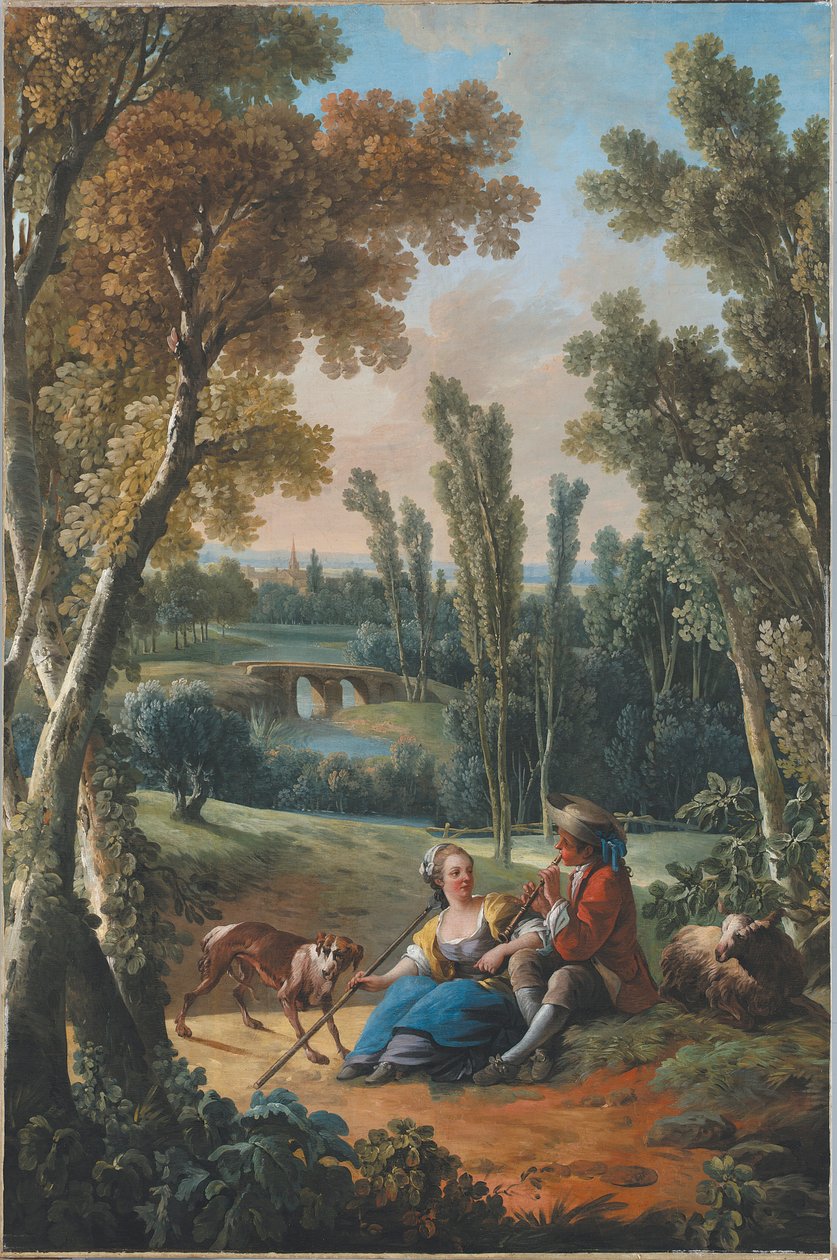 La Leçon de flûte - Jean-Baptiste Huet