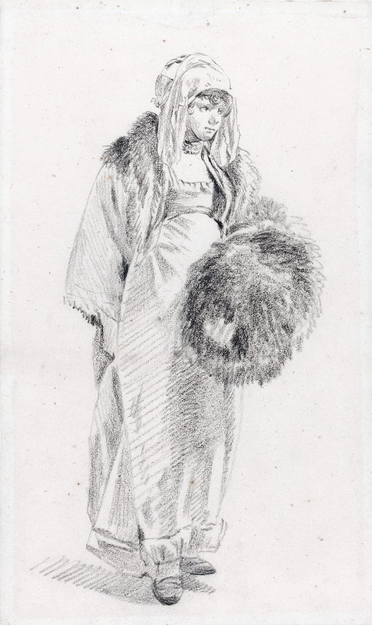 Femme russe avec un manchon en fourrure - Jean-Baptiste Le Prince