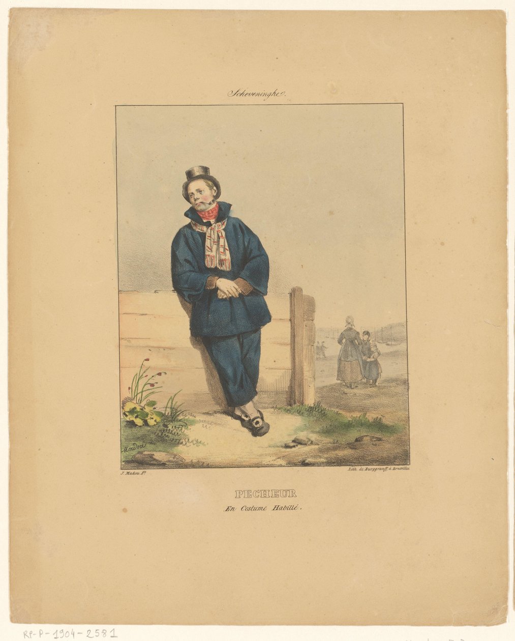 Pêcheur fumant la pipe à Scheveningen - Jean Baptiste Madou