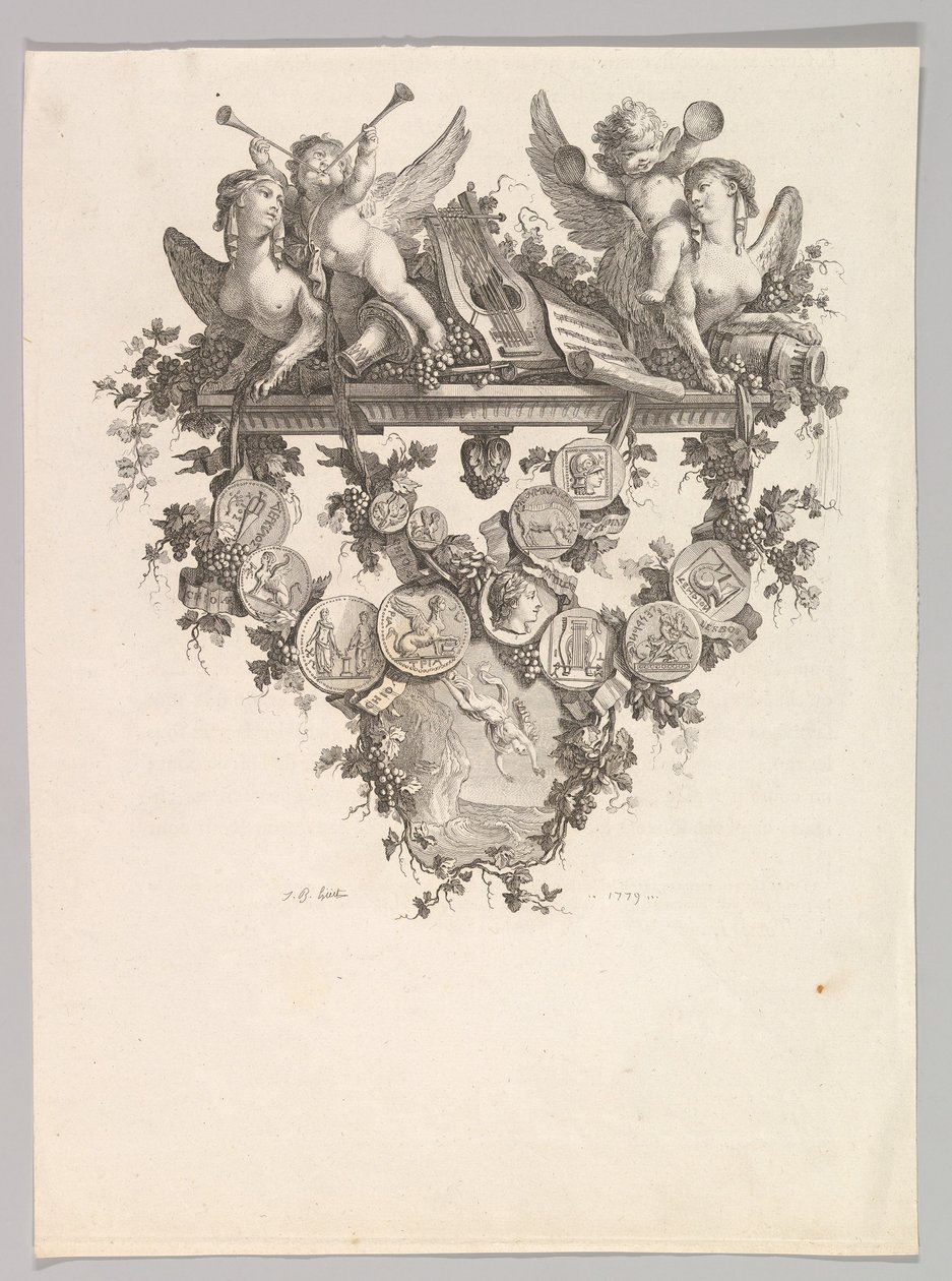 Vignette avec sphinx et putti, 1779 - Jean Baptiste Marie Huet