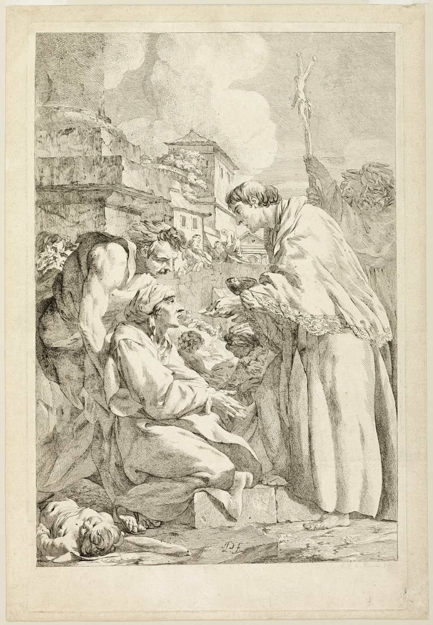 Saint Charles Borromée bénissant les pestiférés - Jean Baptiste Marie Pierre