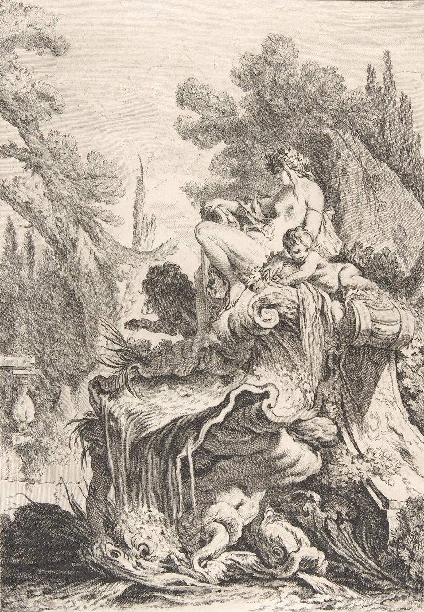 La Nymphe Assise (détail), vers 1740 - Jean Baptiste Marie Pierre