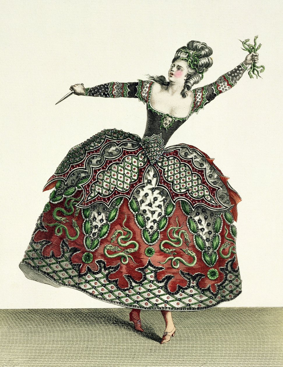 Costume pour une Furie dans Iphigénie en Tauride et plusieurs autres opéras, gravé par René Gaillard, vers 1780 - Jean Baptiste Martin