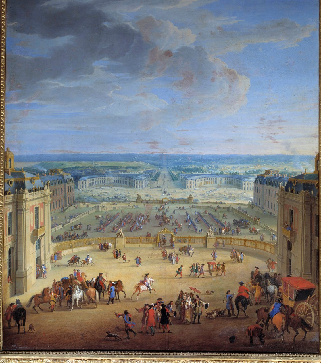 Les Écuries vues du château de Versailles, prises de la cour de marbre, Françoise d