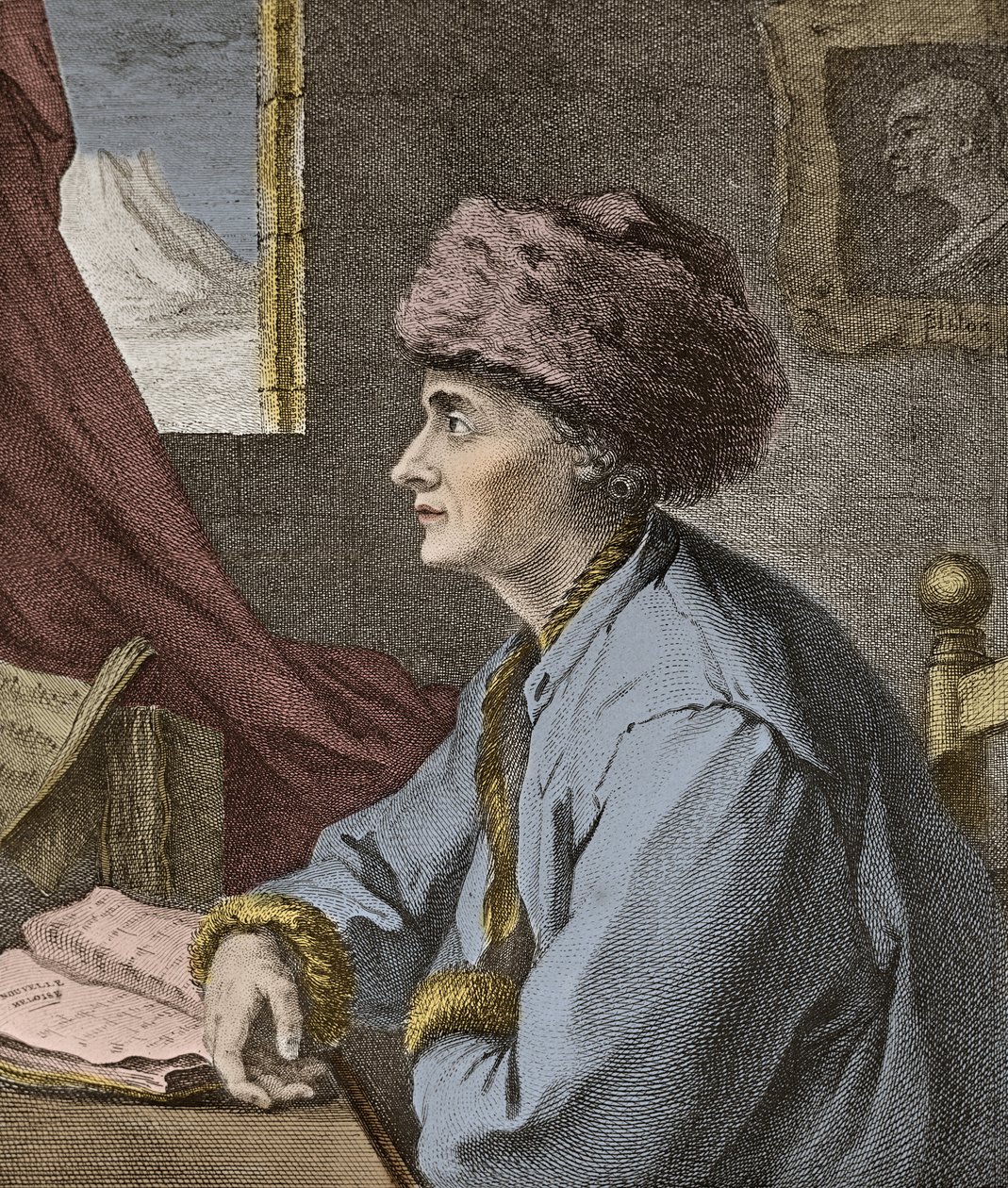 Jean-Jacques Rousseau écrivain et philosophe français à Neuchâtel en 1765 (gravure de J.B. Michel) - Jean Baptiste Michel