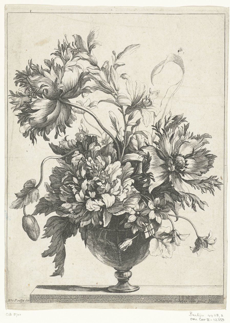 Vase en verre avec des fleurs - Jean Baptiste Monnoyer