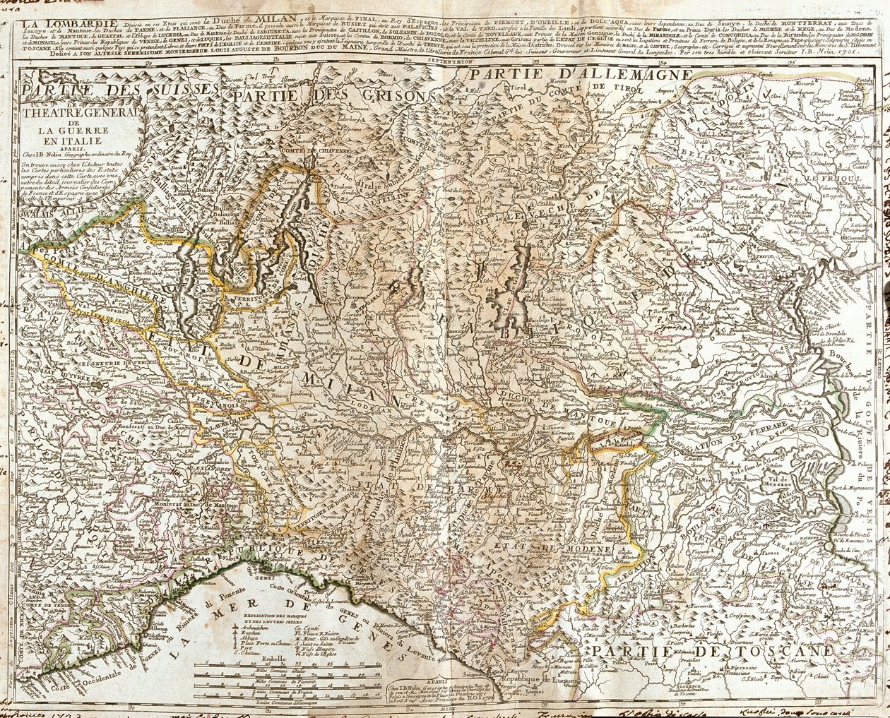 Carte de la Lombardie (Italie) (Gravure) - Jean Baptiste Nolin