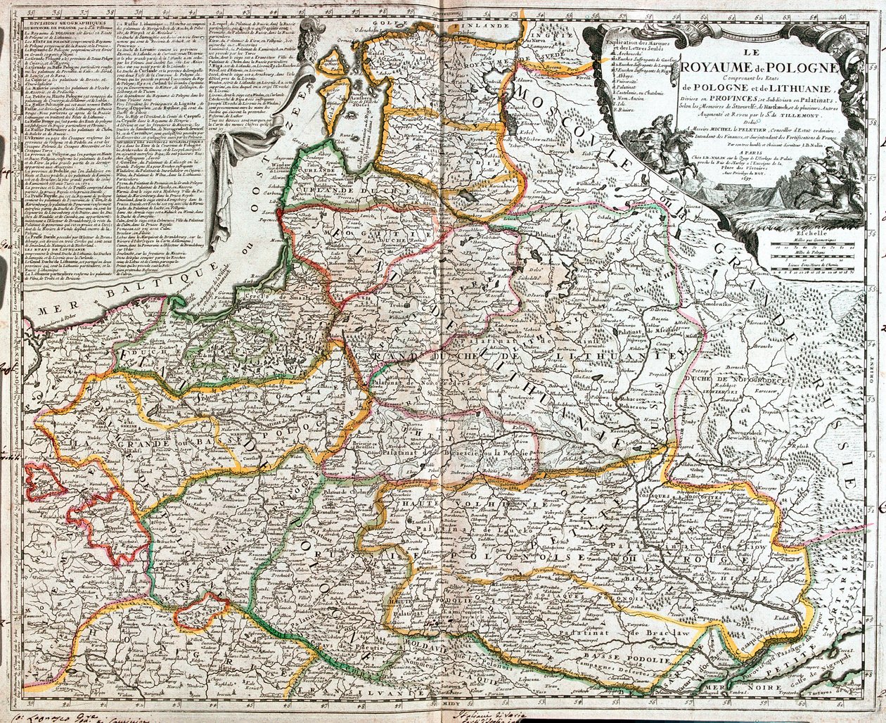 Carte de la Pologne et de la Lituanie - Jean Baptiste Nolin