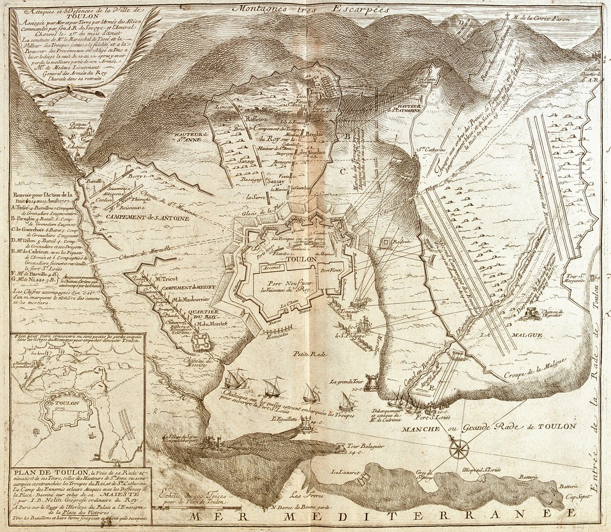 Carte de Toulon (France) - Jean Baptiste Nolin