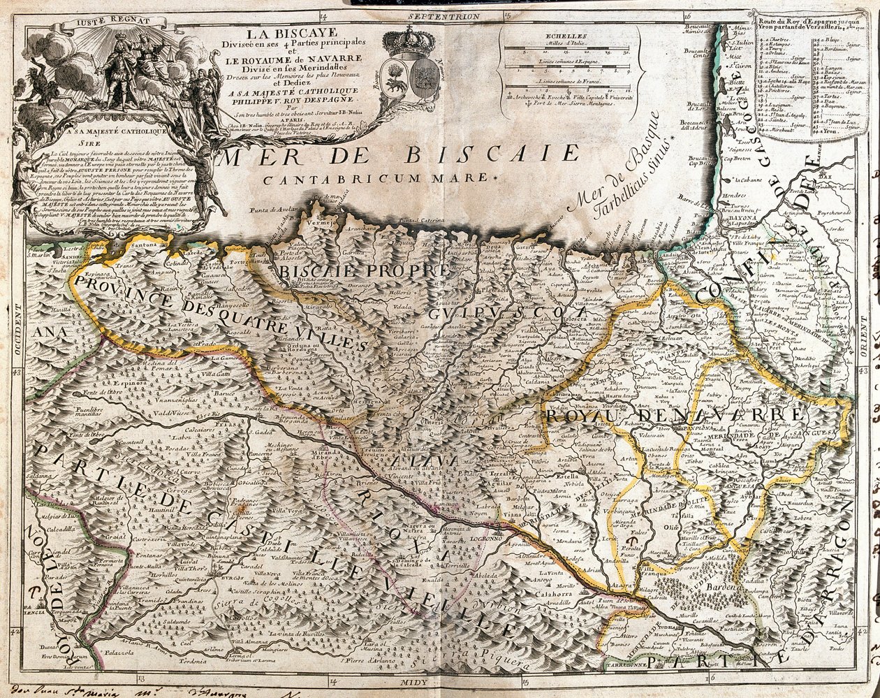 Carte De La Province De Biscaye Espagne Et Du Royaume De Navarre France 