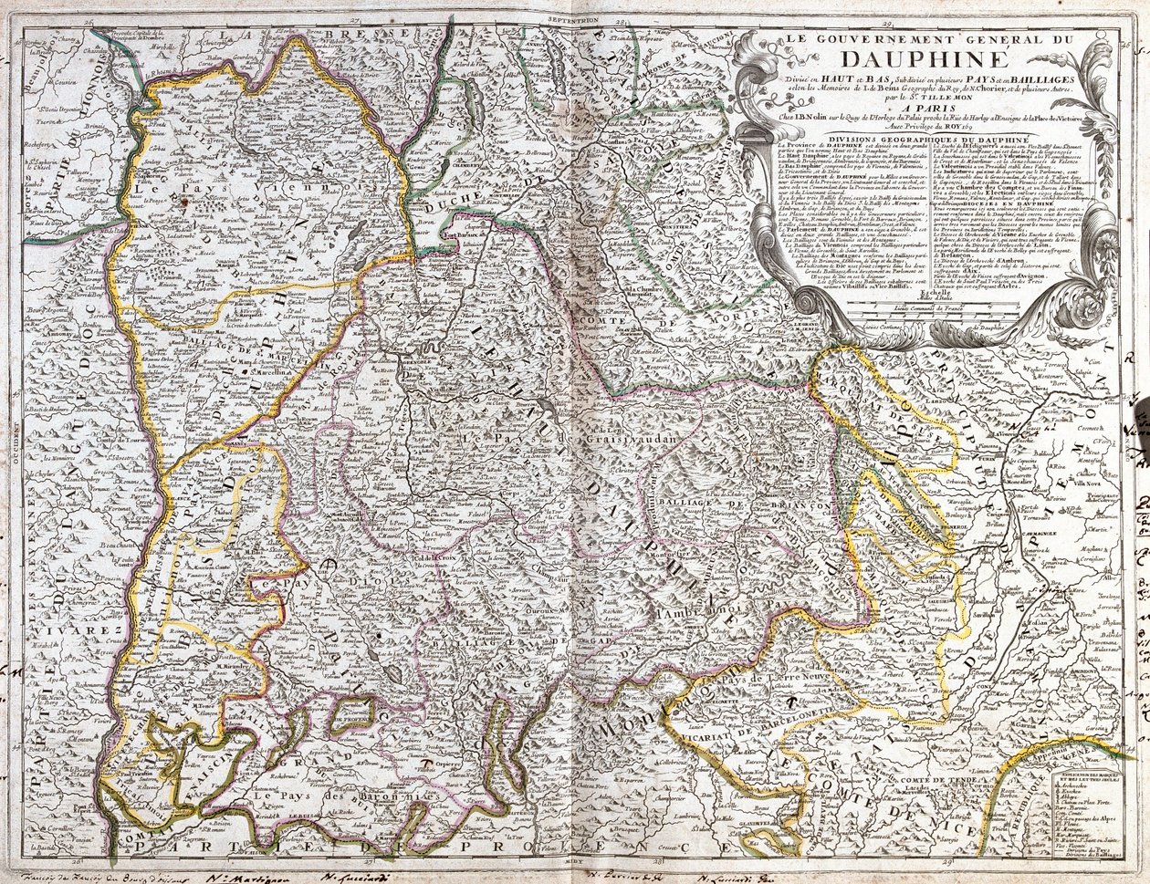 Carte du Dauphiné (France) (Gravure) - Jean Baptiste Nolin