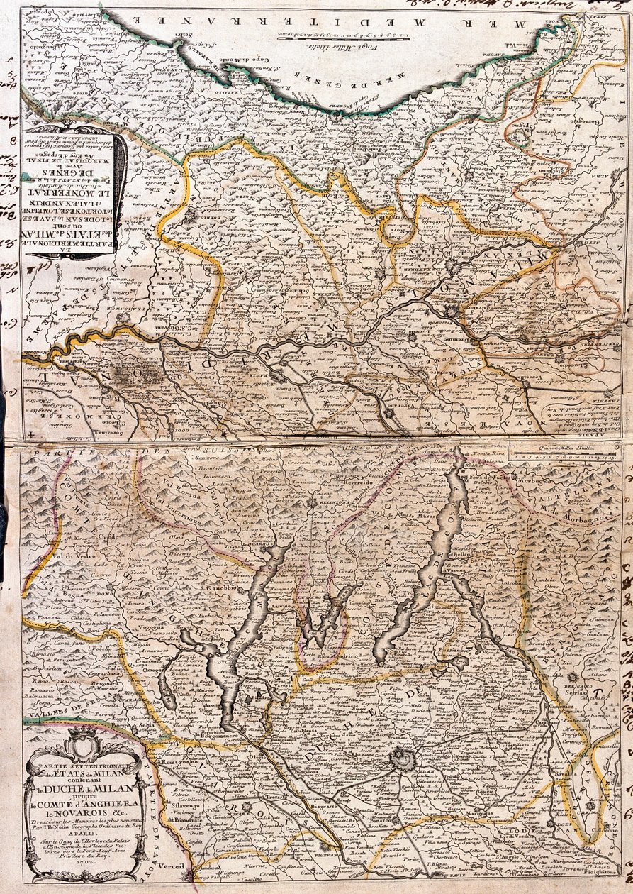 Carte de la région de Milan (Italie) - Jean Baptiste Nolin