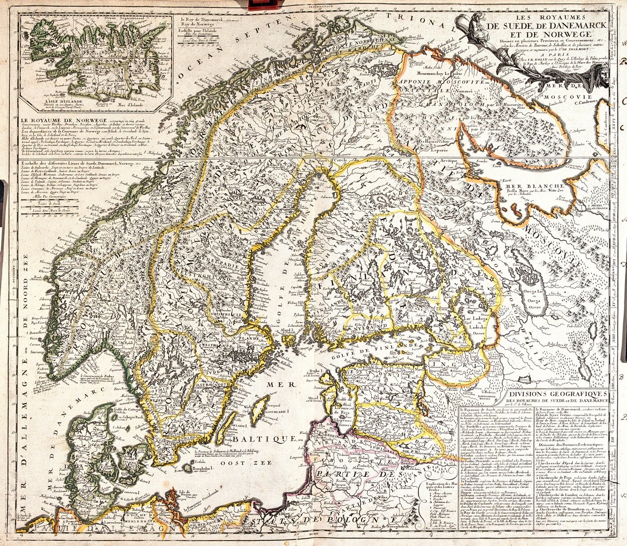 Carte des royaumes de Norvège, de Suède et du Danemark - Jean Baptiste Nolin