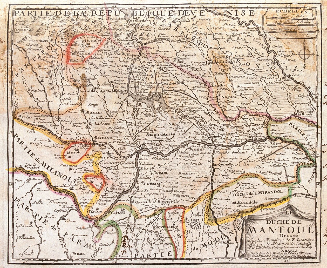 Carte de la province de Mantoue (Italie) - Jean Baptiste Nolin