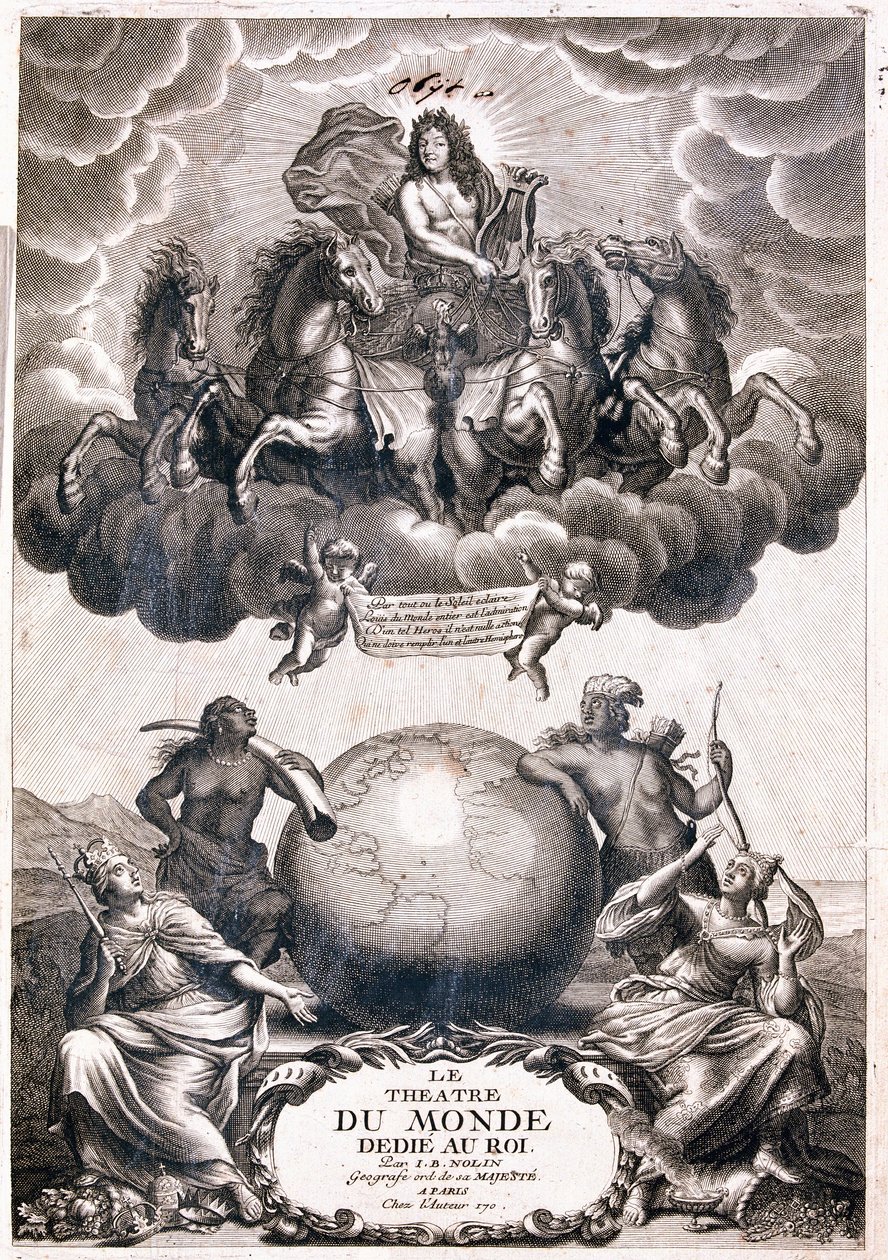 Portrait de Louis XIV, volant au-dessus d