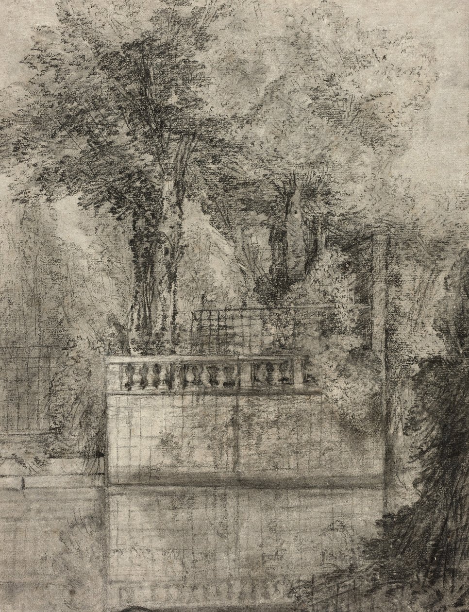 Treillis et bassin réfléchissant à Arcueil, 1744-47 - Jean Baptiste Oudry