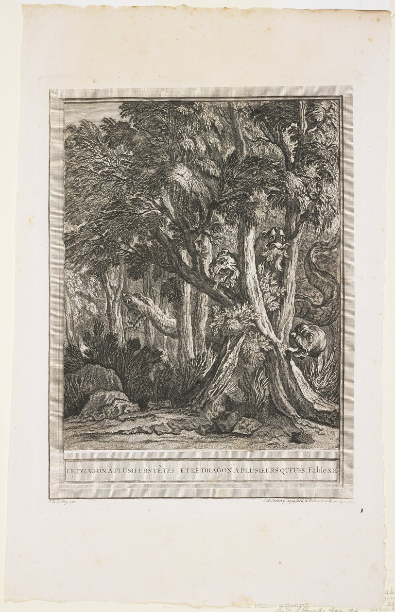 Le Dragon aux nombreuses têtes, Fable XII, c. 1753-1755 - Jean Baptiste Oudry