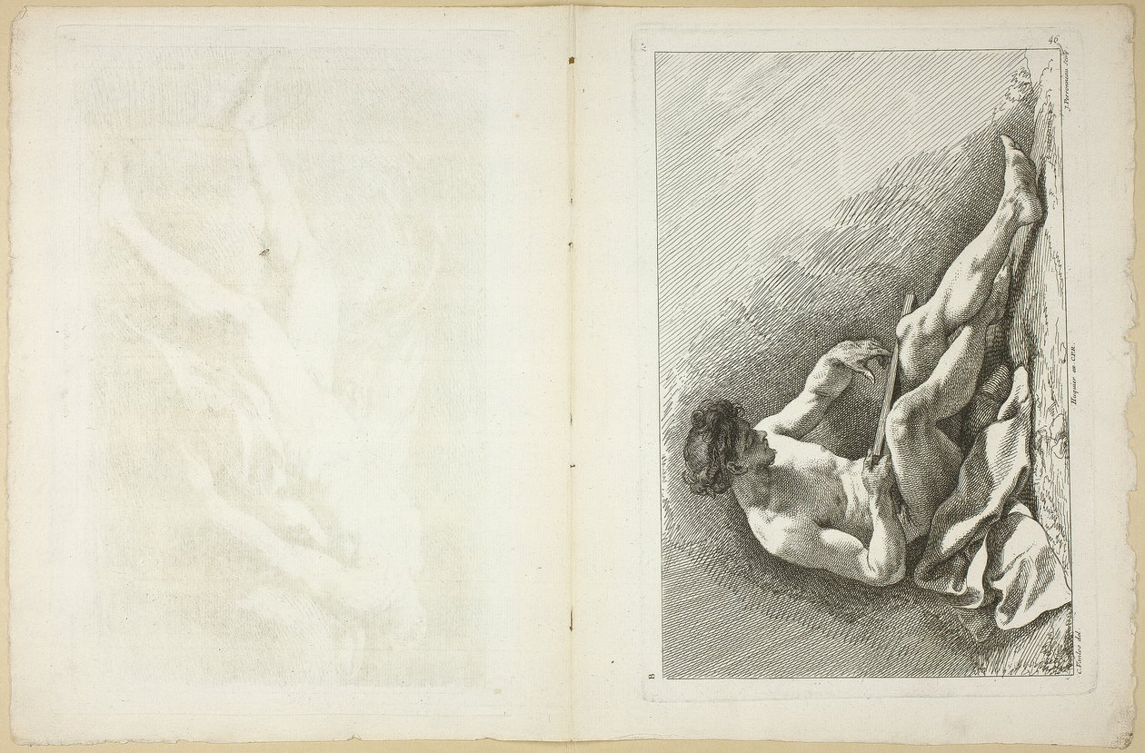 Figure (recto et verso), du Seconde livre de figures d’Académies gravées en Partie par les Professeurs de l’Académie Royale - Jean Baptiste Perronneau