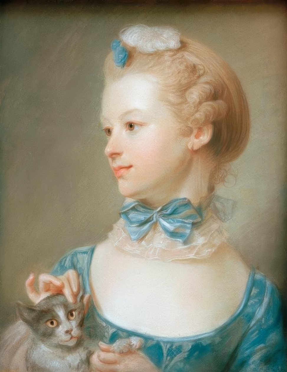 Fille avec chat - Jean-Baptiste Perronneau