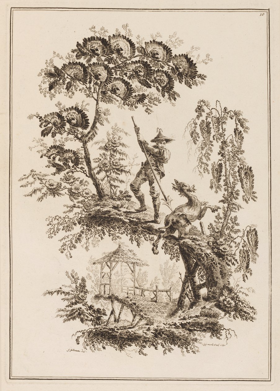 Planche 10, de "Suite de Douze Pêcheurs et Chasseurs" - Jean Baptiste Pillement