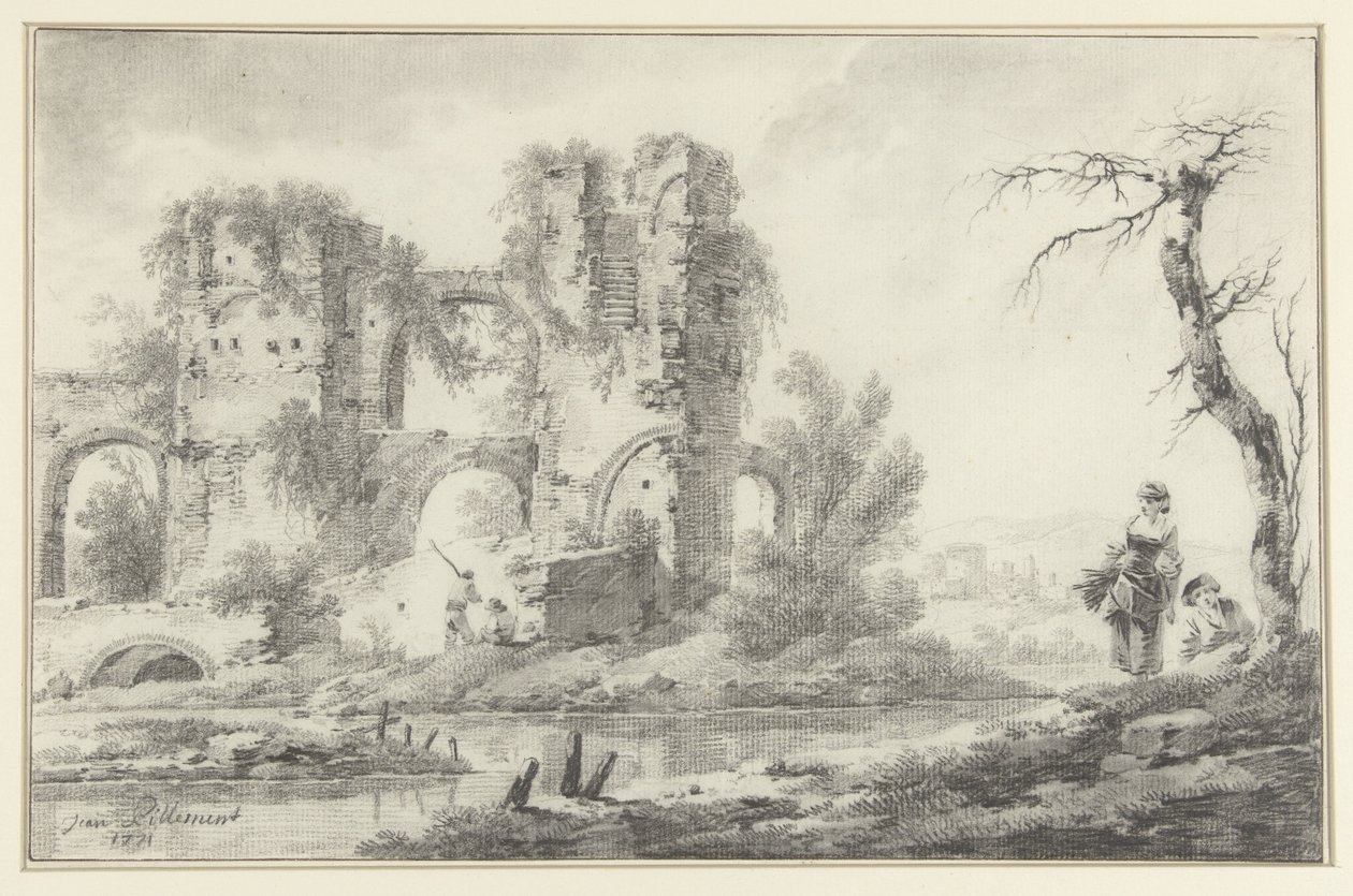 Ruine au bord d