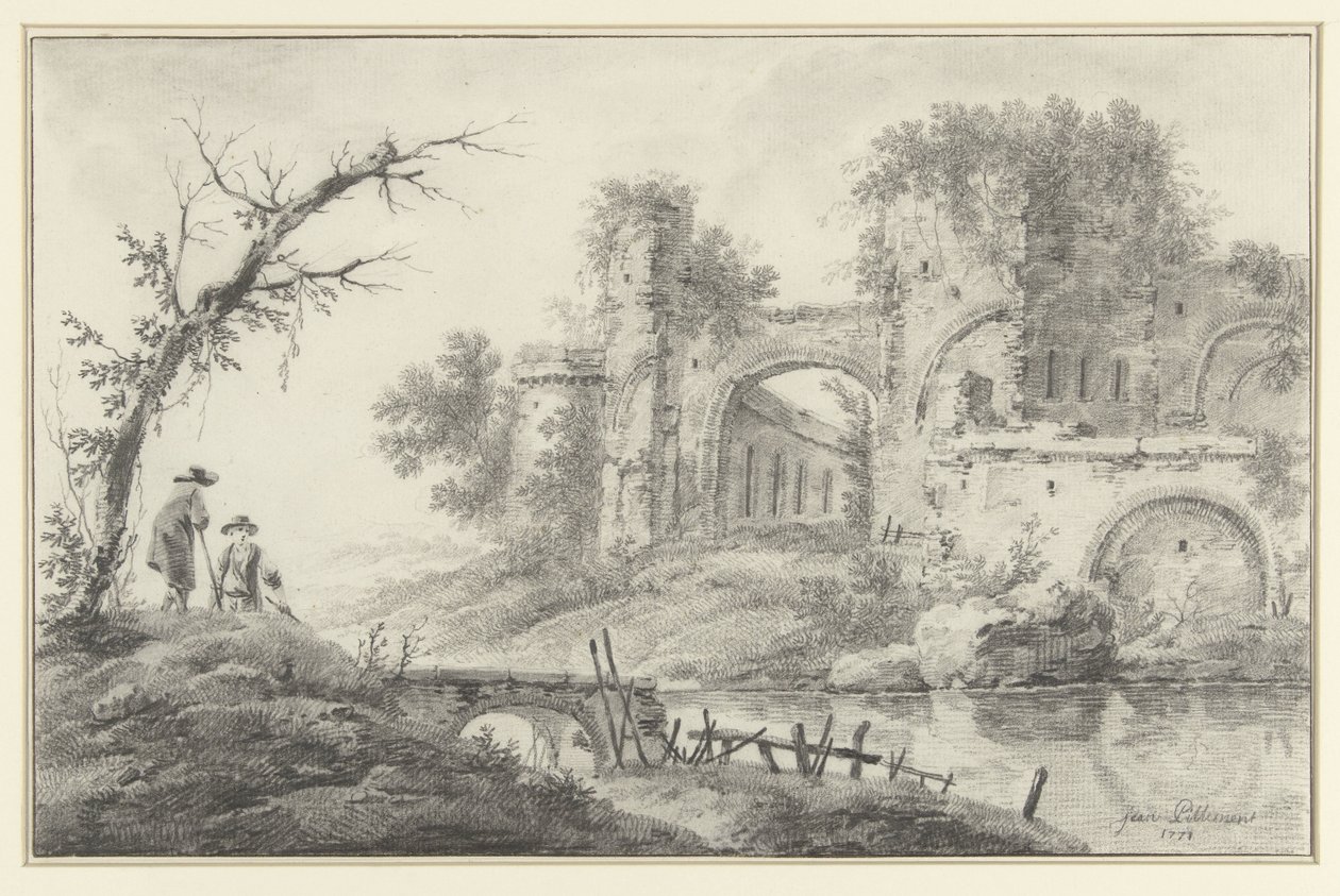 Ruine au bord d